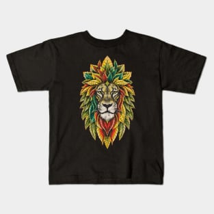 Rasta Reggae Lion Beautiful Jamaican Rastafarian Design Kids T-Shirt